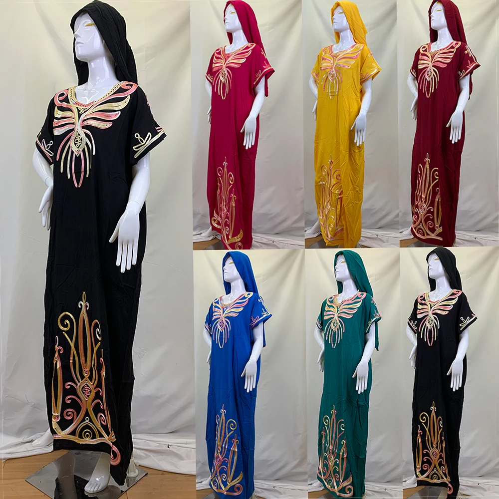 Женские хиджабы, абайя с большими хлопковыми шарфами, Дубайский арабский халат, африканские платья, молитвенная верхняя одежда, мусульманс...