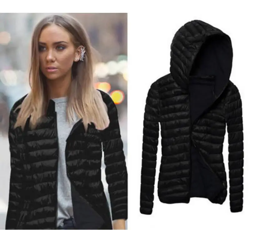 

2018 autumn and winter slim cotton coat fashion hot new long-sleeved slim coat cotton coat women