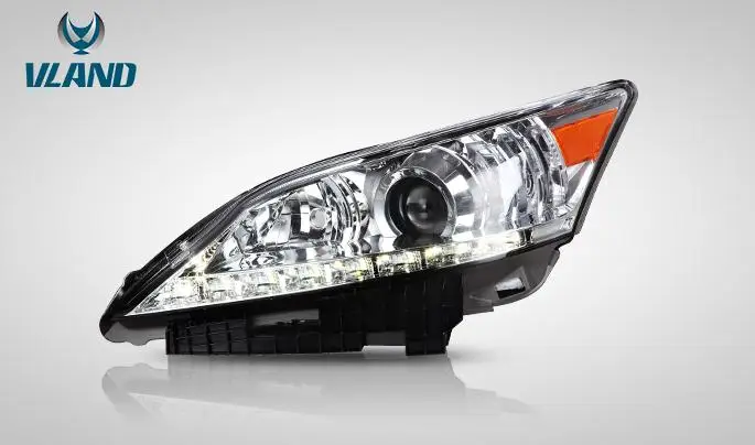 black Автомобильный головной светильник VLAND для Lexus ES350 ES250 2007 2008 2009 2010 2012 с поворотным сигналом+ DRL - Цвет: black