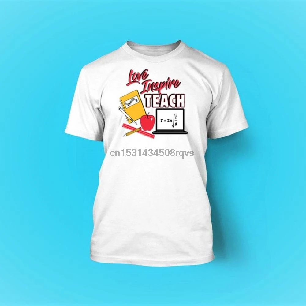 Женская футболка с надписью Love Inspire Learning на День учителя | Мужская одежда