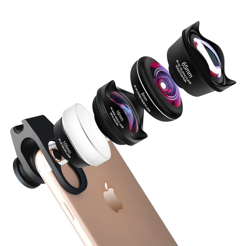 Универсальный комплект объективов для камеры телефона 4 в 1 телескоп 4K HD
