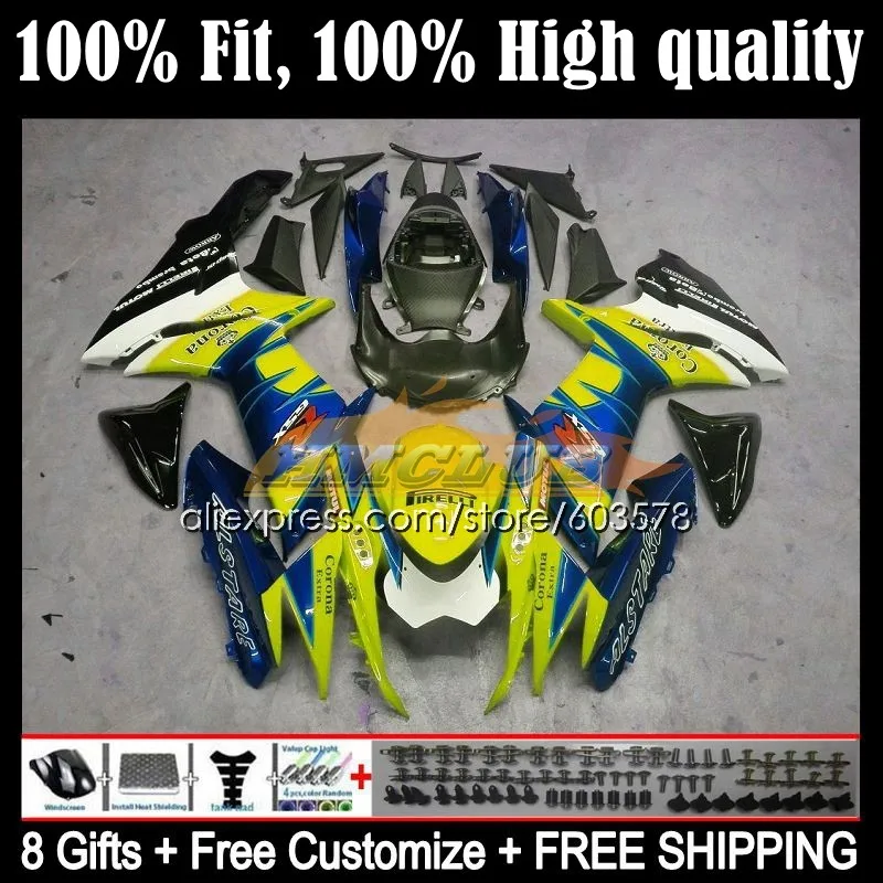 

GSXR600 для SUZUKI GSXR 600 750 K11 11 12 13 14 15 16 17 7CL.6 GSXR750 2011 2012 2013 2014 2015 2016 2017 Обтекатели желтого и черного цвета