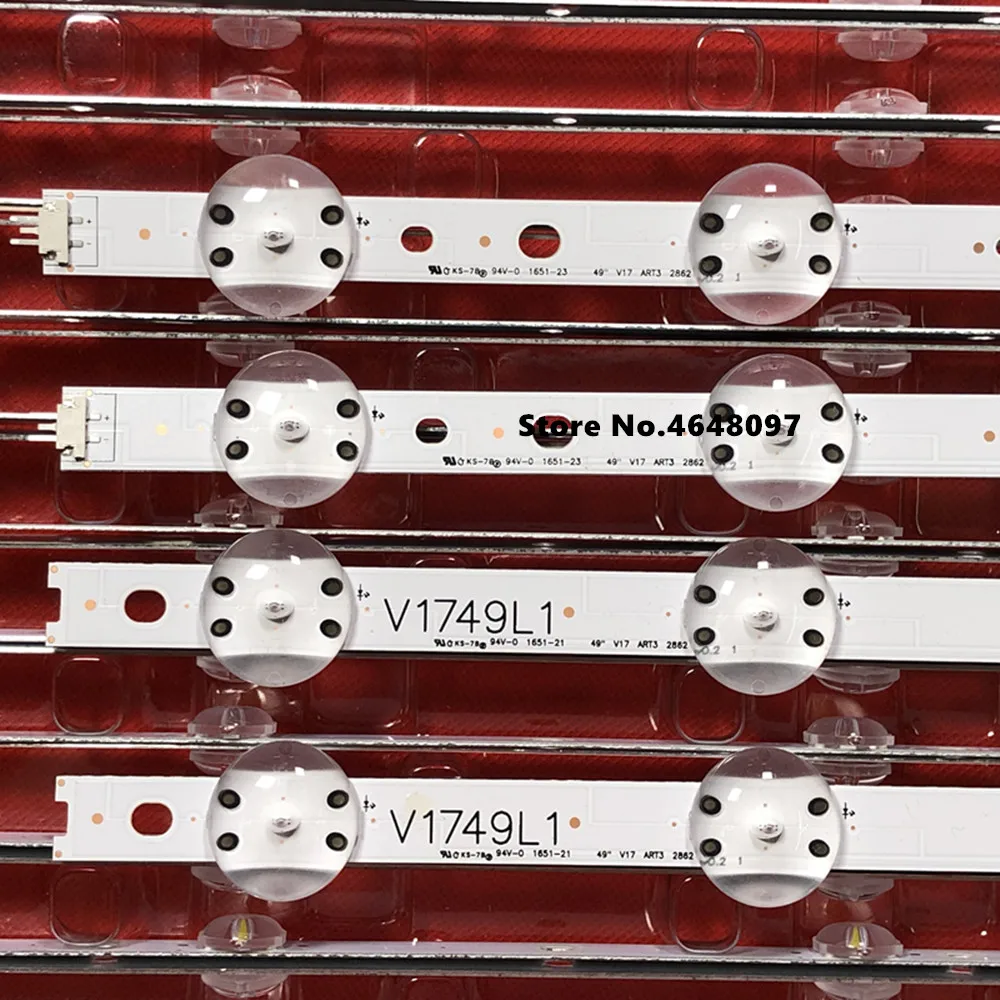 20 шт./лот светодиодный полосы для LG 49UV340C 49UJ6565 49UJ670V V17 49 R1 L1 ART3 2862 2863 6916L-2862A 6916L-2863A |