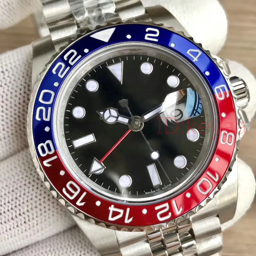 

Luxury Brand Ceramic Gmt Mens Watch 40mm SS Black Men Mechanical Automatic Jubilee master Desinger Watches Man Wristwatches