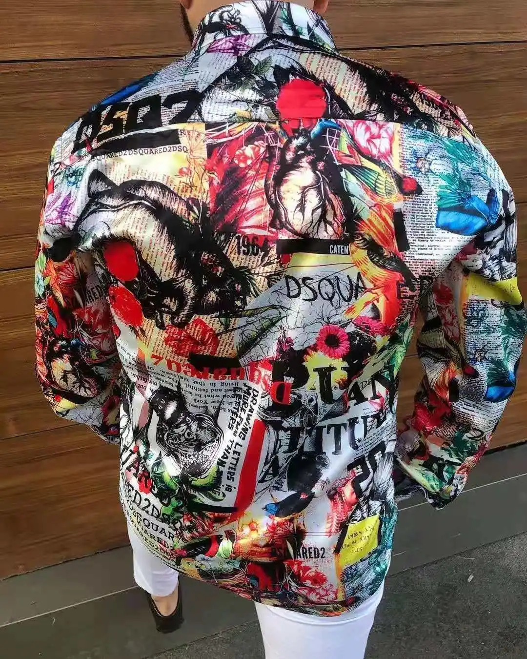 2021 Summer Print Shirts Men Clothing Fashion Harajuku Youthful Casual Loose Turn-down Collar Mens Shirts Long Sleeve Tops