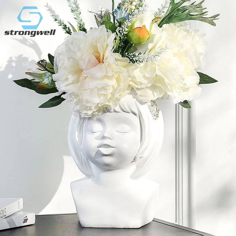 Strongwell скандинавский белый винтажный цветочный горшок из смолы современное