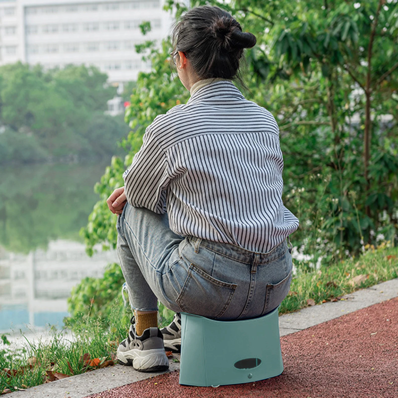 

Portable Folding Stool Camping Chair Furniture Lightweight Cooler Plastic Heavy Duty With Handle Hole For Fishing Traveling 2021