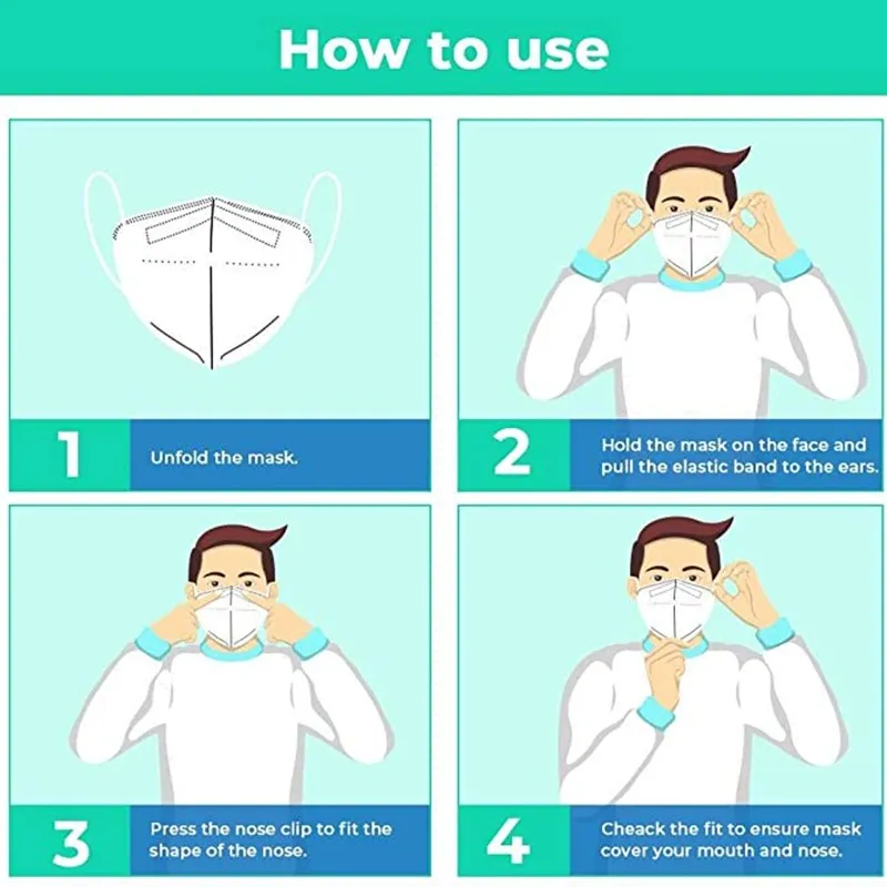 

50Pcs FFP2 Facial Masks KN95 Face Masks 5-Layer Dust Respirator Filter Mask Breathable Protective Mouth Mask Reusable Mascarills