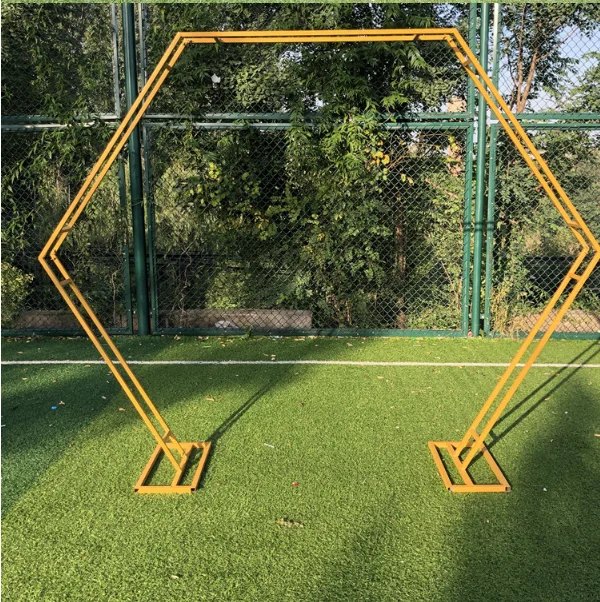 

Wedding props iron art hexagonal frame geometric bilateral arch support background decoration wedding arch support birth party
