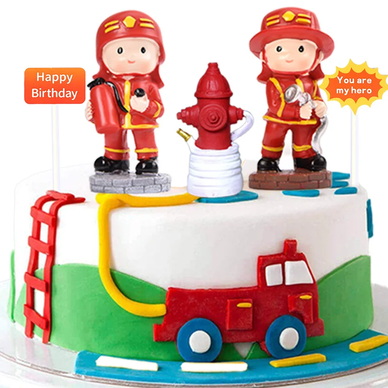 Пожарная вечерние украшение торта пожарный день рождения воздушный шар баннер