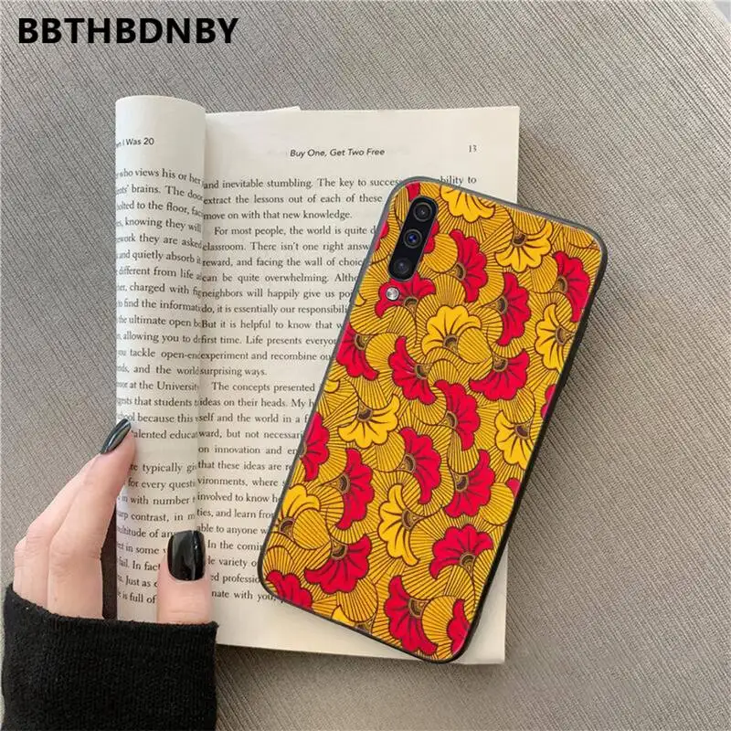 

African Wax Fabic Phone Cases For Samsung A20 A30 30s A40 A7 2018 J2 J7 prime J4 Plus S5 Note 9 10 Plus