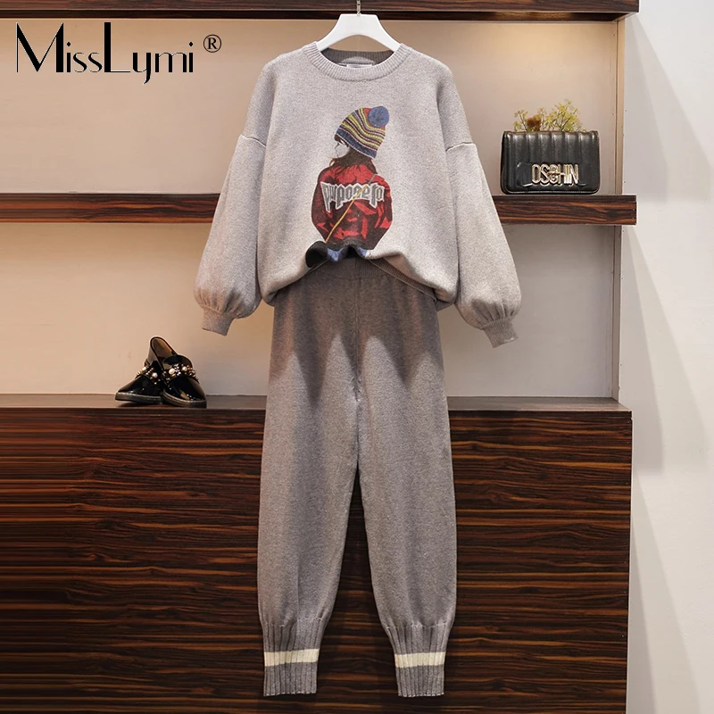 XL 5XL женский спортивный костюм 2019 Зимний новый большой размер с круглым вырезом