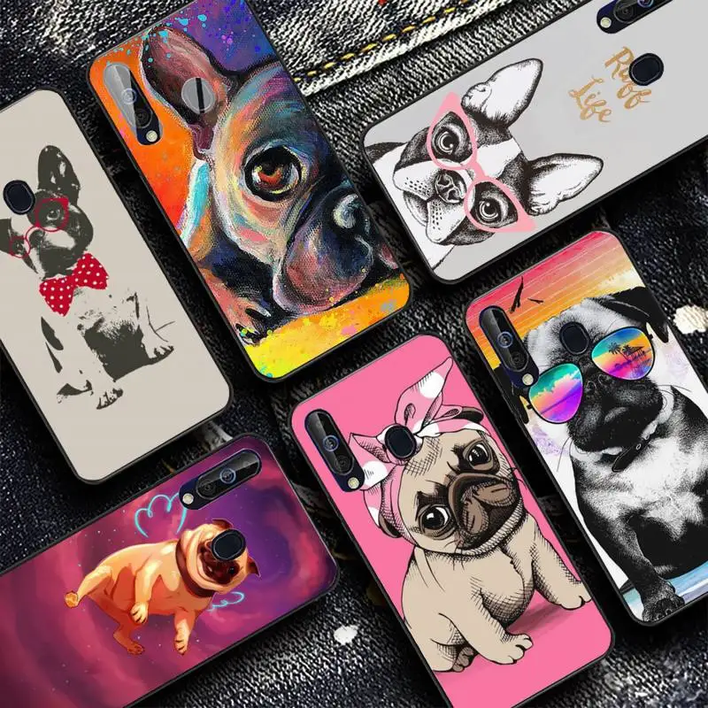 

YNDFCNB French Bulldog Dog Pug Phone Case for Samsung A51 01 50 71 21S 70 10 31 40 30 20E 11 A7 2018