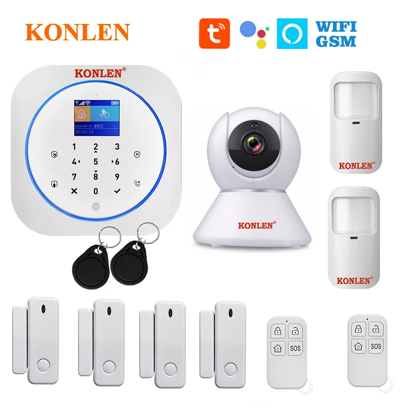 KONLEN Tuya Wi Fi GSM система сигнализации беспроводной Pir датчик движения детектор двери