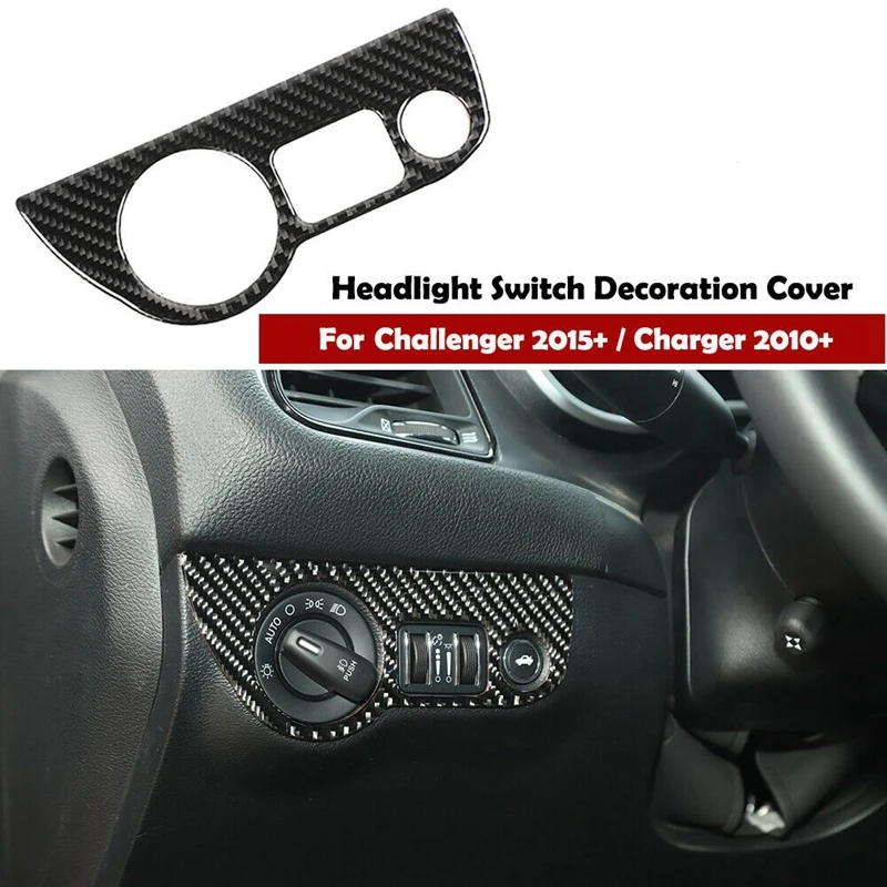 AL22-переключатель фар из углеродного волокна накладка наклейки для Dodge Charger 2010 +