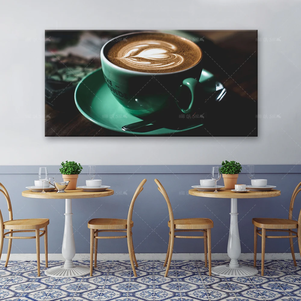 Картина-постер с изображением еды и кофе Картина на холсте HD для кухни ресторана