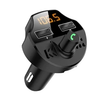car bluetooth fm transmitter mp3 music u disk player multifunction handsfree audio receiver dual usb charger car kit accessories