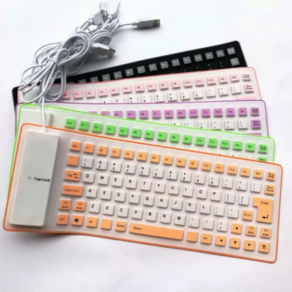 

Portable Soft Waterproof Silicone Flexible Roll Up Silent Keyboard for Laptop