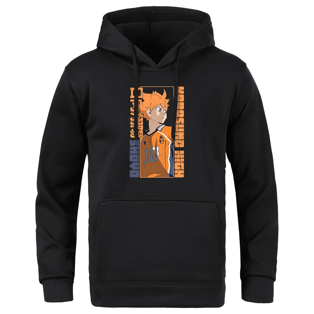 

Haikyuu!! Shoyo Hinata Printing Winter Men'S Hoody Fashion Outdoor Warm Hoody Fleece Lined Sports Sportswear Daily Hoodie Anime