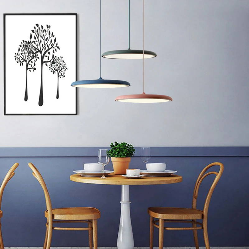 Творческой краткое НЛО круглая пластина Подвесная лампа подвесной светильник