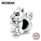 Оригинальные очаровательные бусины в виде белки, браслет с животными, 100% 925 пробы, серебряные женские ювелирные украшения, подвески, сделай сам, подарок на день Святого Валентина