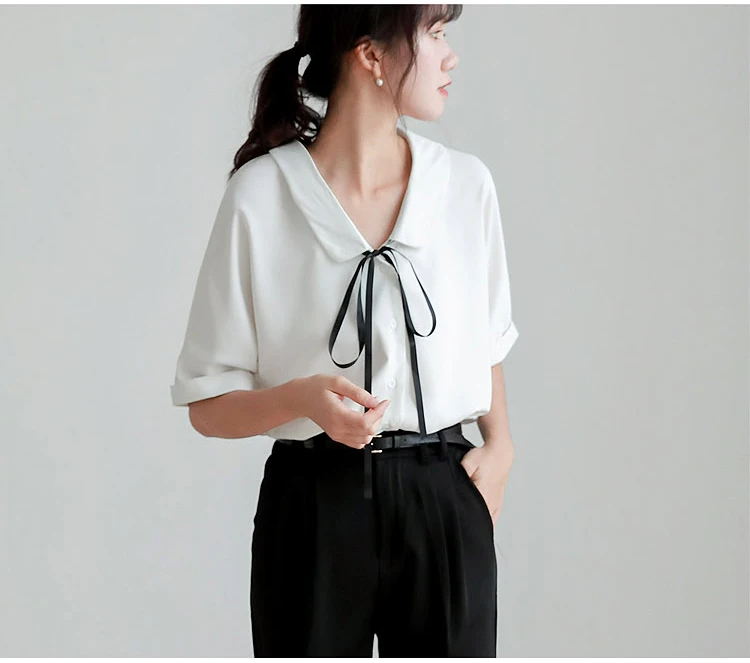 Женская шифоновая блузка на завязках Повседневная однобортная Свободная