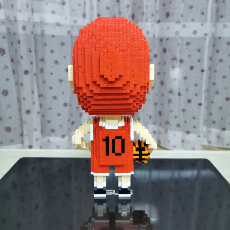 

Japan Anime Basketball Player NO 10 Slam Dunk Hanamichi Sakuragi 3D Model DIY Mini Diamond Blocks Building Toys for Children kid