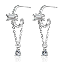 newest fresh charming drop earrings shiny crystal cz stone exquisite earring with water drop pendant earring jewelry for women