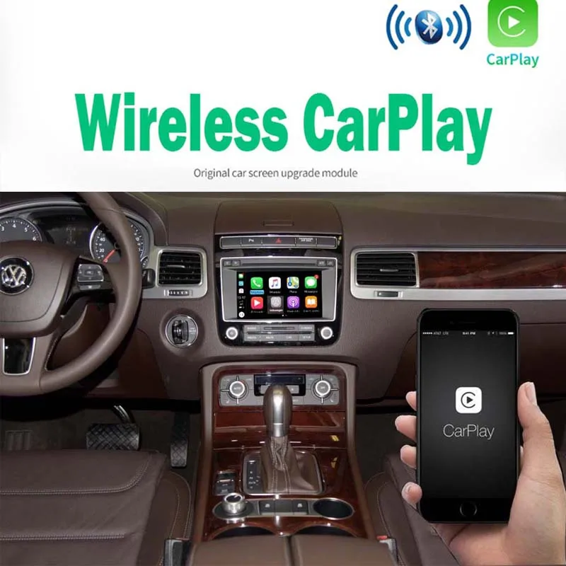 Sinairyu Wifi беспроводной Apple Carplay для 2010- Volkswagen Toureg Golf с iOS13 Android зеркало Android авто зеркало в форме яблока