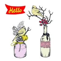 daboxibo bird on vase clear stamps mold for diy scrapbooking cards making decorate crafts 2021 new arrival