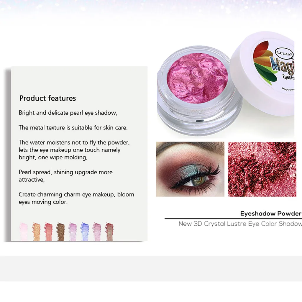 14 Colors Jelly Shimmer Glitter Eyeshadow Cream Highlighter Glow Metallic Chunky Eye Glitter FestivalParty Make Up Palette#YH