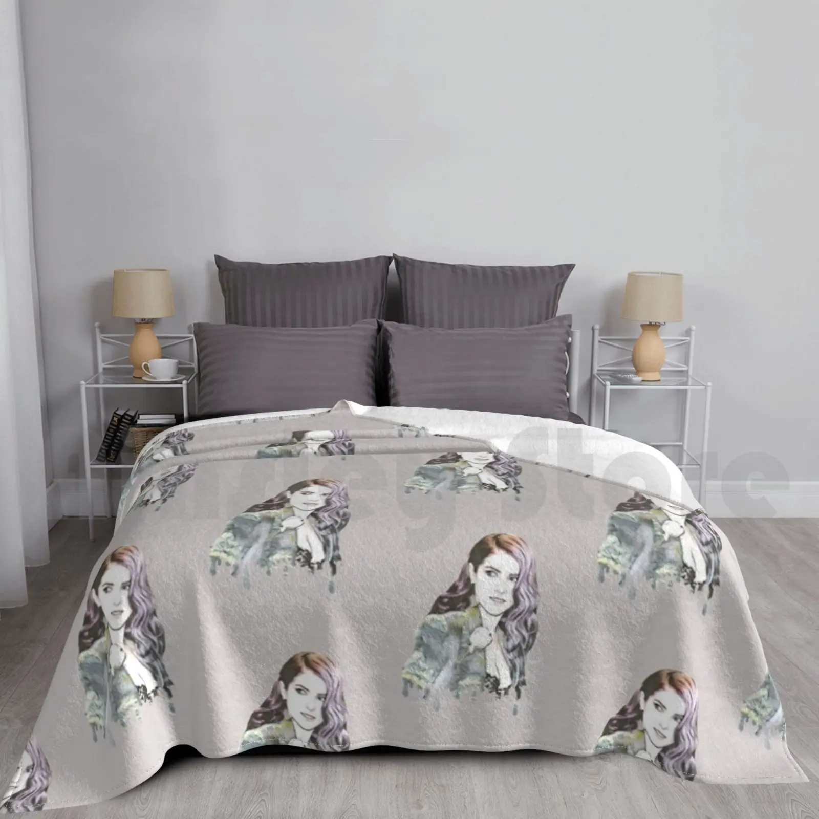

Одеяло Анна Кендрик-капля, модное одеяло на заказ, Анна кенданна Рик Кендрик, шаг идеальных троллей, поп-культура