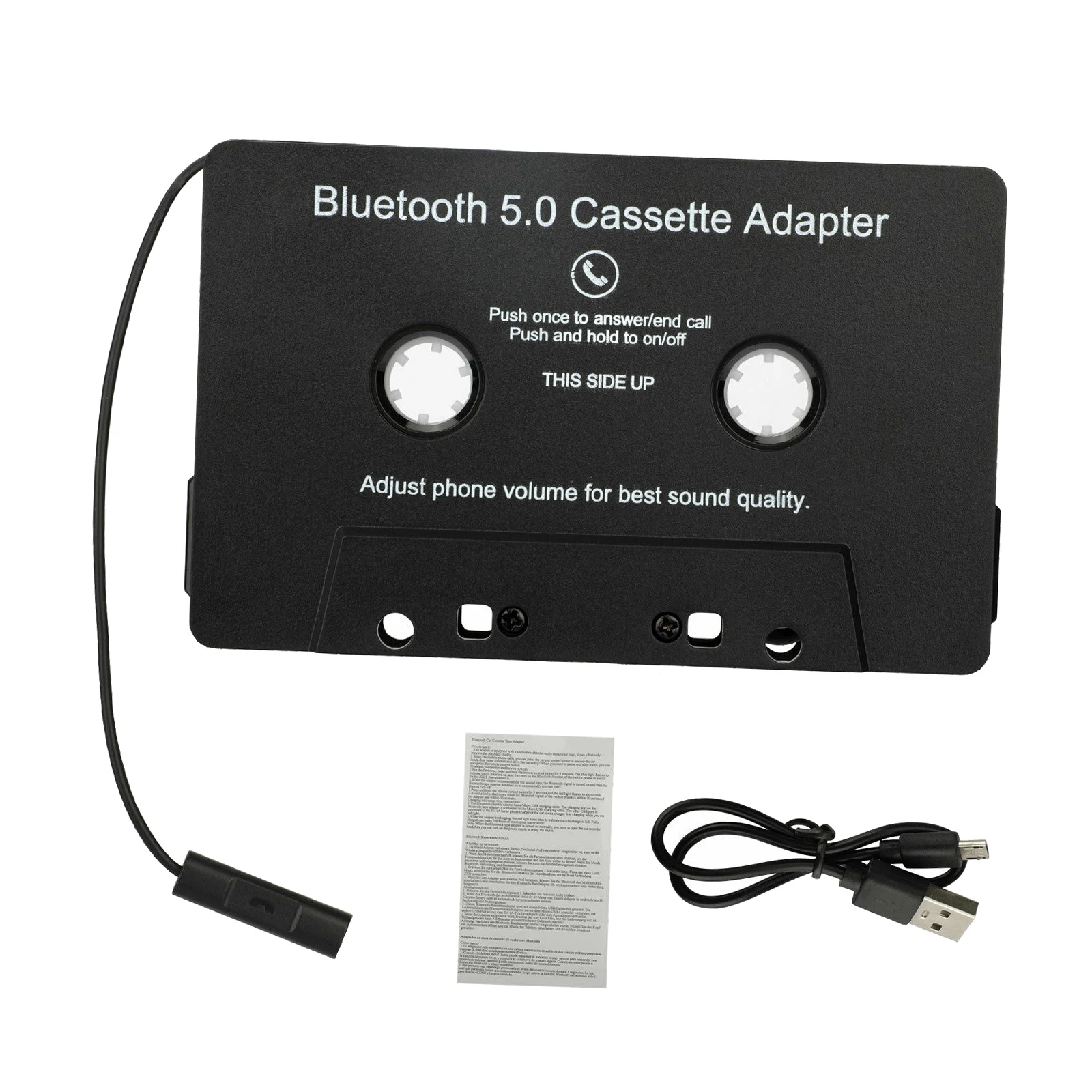 

Cassette to Aux Adapter with Stereo Audio Premium Wireless Cassette Tape to Aux Adapter for Car, Boombox, Stereo, RV