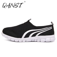 summer slip on mesh couples casual sneakers breathable sneakers rubber elasticity soft light running sport shoes safety sneakers
