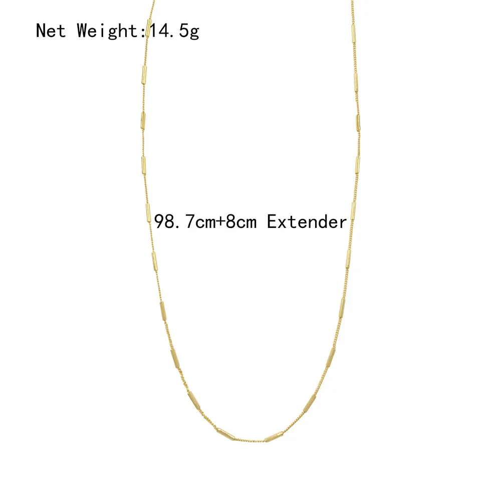 

Trendy Gold Color Plating Thin Pipe Chain Long Necklace For Women Girl Men Multi Use For Bracelet Chic Gorgeous Casual Jewelry