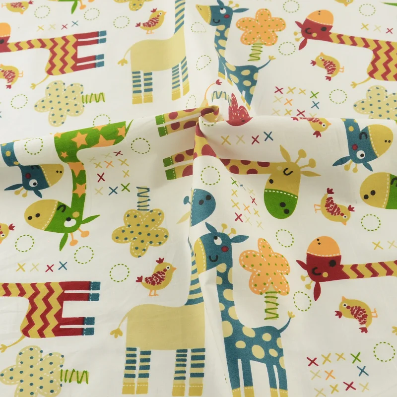 Ткань украшение постельного белья милая жираф ткань для квилтинга швейная