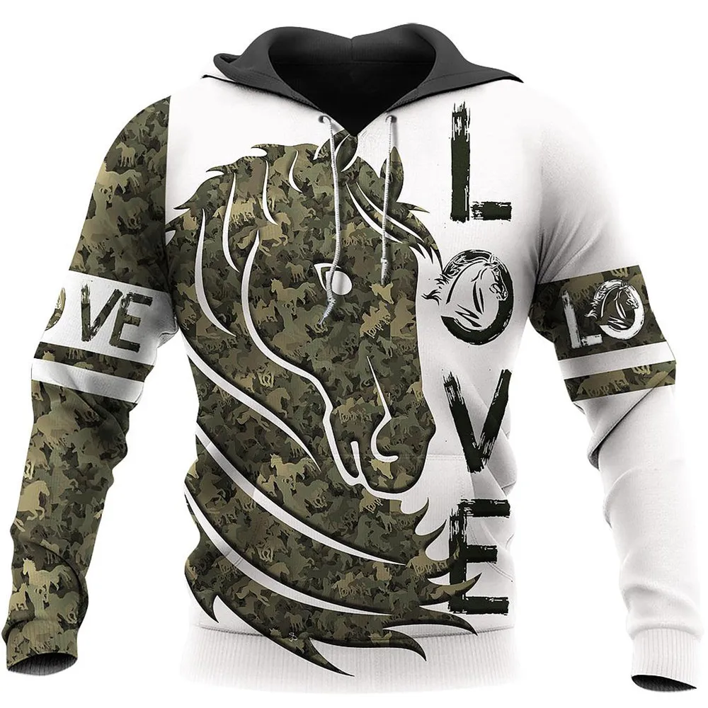 

Horse Tattoo 3D Full-print Pullover for Men and Women Autumn Winter Casual Hoodies Funny Jacket H301