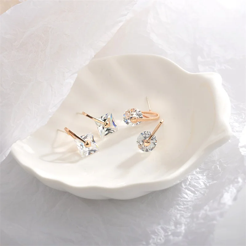 Новый продукт серьги темпераментные квадратные циркониевые Женские