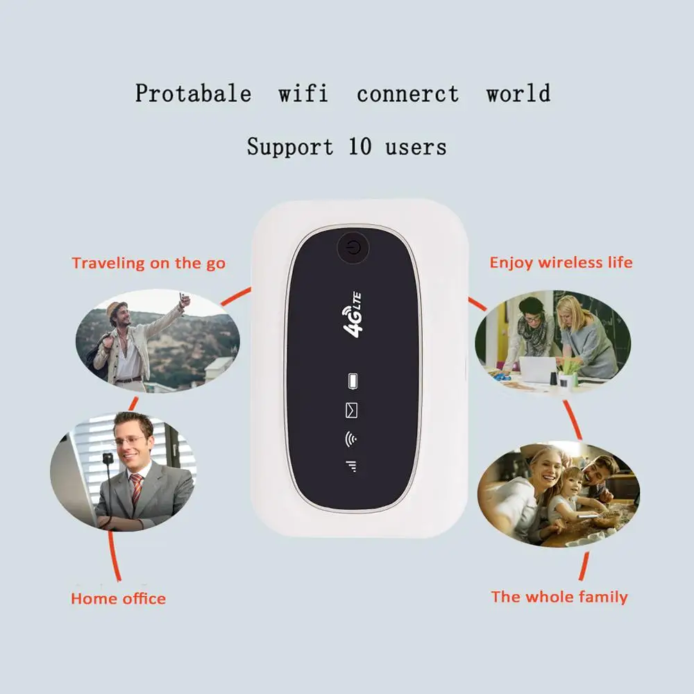 4G LTE CAT4 150M Unlocked Mobile MiFis Portable Hotspot Wireless Wifi Router with SIM Card