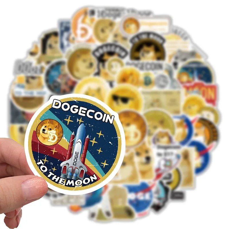 

50PCS Virtual Currency Dog Coin Graffiti Stickers Decoration Motorcycle Luggage Skateboard Waterproof Kids Toys Stickers