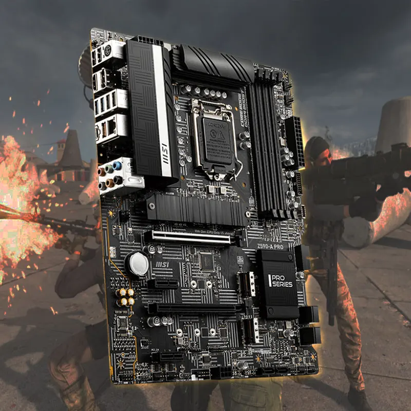 Verkaufen LGA 1200 10th-Gen 11th-Gen CPU MSI Z590-A PRO Motherboard DDR4 128Gb 5333(OC)MHz 3xM.2 PCI-E 4,0 Placa-mãe Desktop Chia Z590 Neue