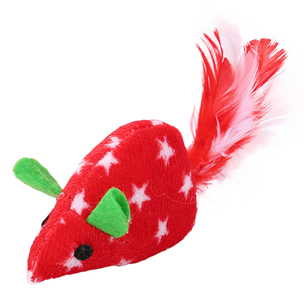 

Cute Mini Sisal False Mouse Cat Toys Colorful Fake Feather Funny Playing Training Toys For Cats Kitten Puppy Pet Cat Supplies