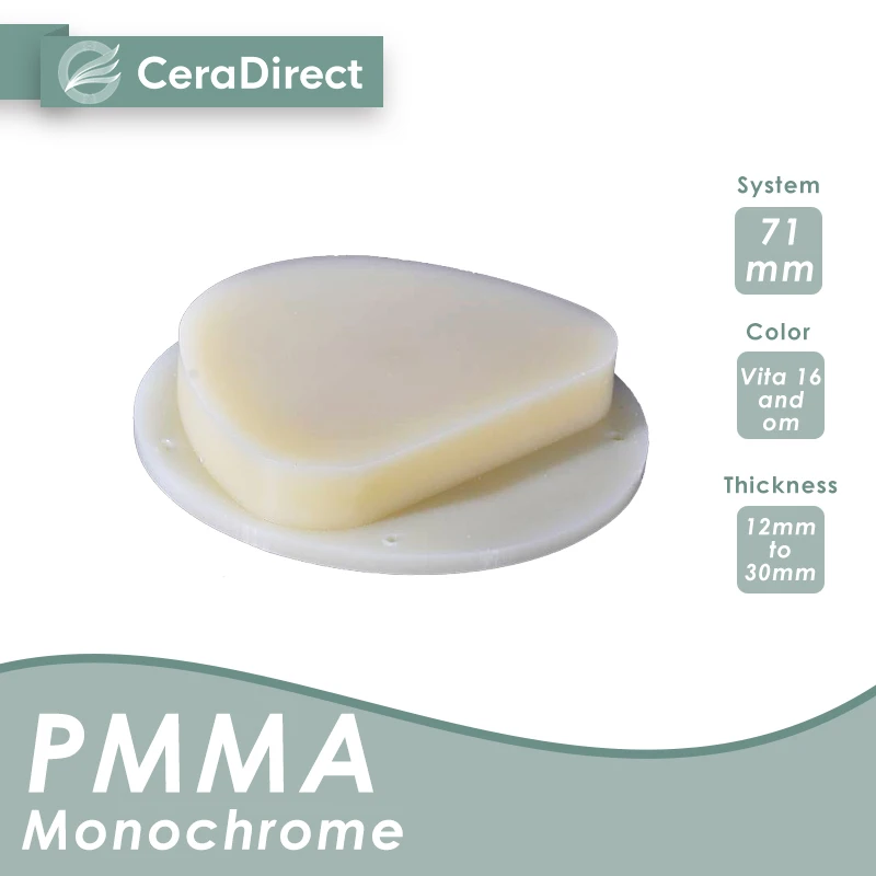 Monochrome PMMA Block Amann Girrbach (71mm)  thickness 13mm（5pcs)