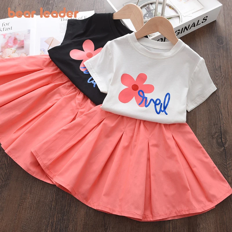 

Toddler Baby Girls Clothing Sets Casual Summer Kids Flowers pattern Children Party Cute Suits T-shirt Skirt 2Pcs Suits Outfits