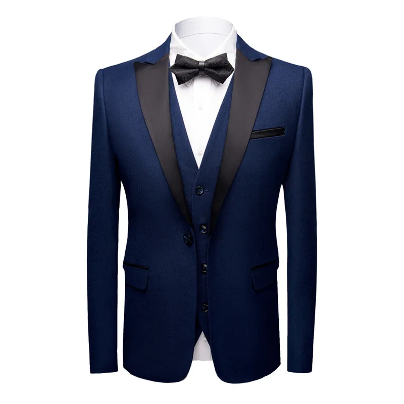 Мужские пиджаки 3 предмета костюм пальто и жилет брюки/мужской бизнес высокого