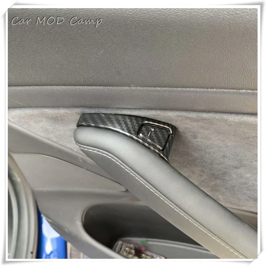 

For Tesla Model 3 2017 2018 2019 Interior Accessories ABS Carbon Style Door Lock Switch Cover Trim 8pcs Car Styling