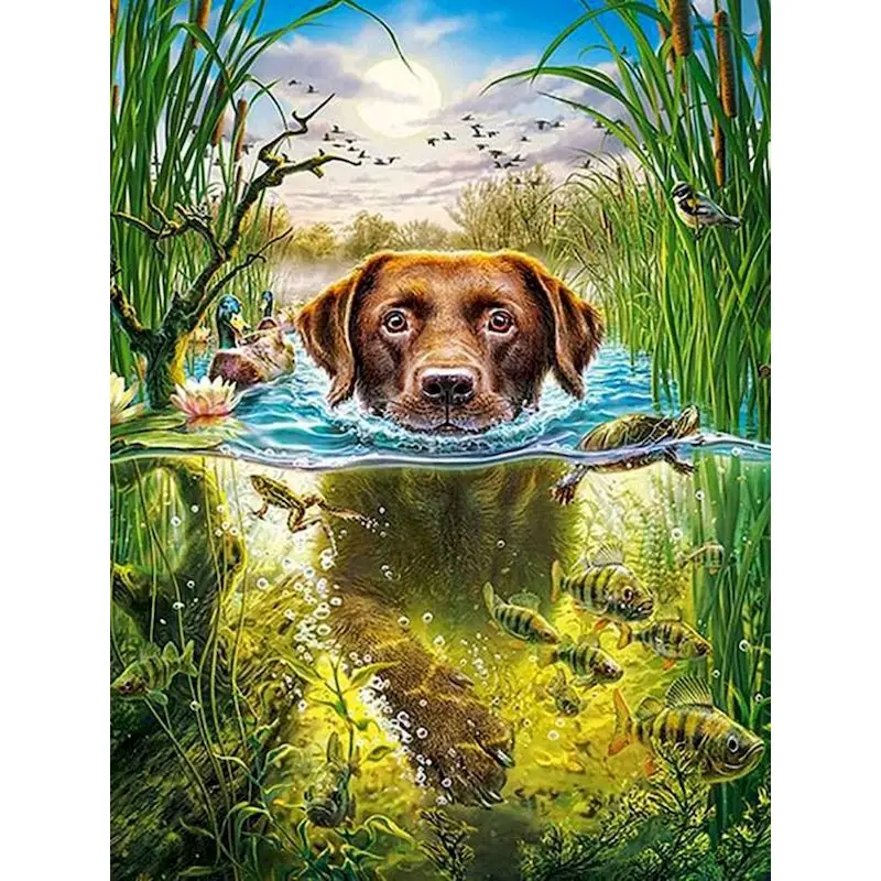 

Dog Diamond Painting 5D Full Square/Round Drill Embroidery Mosaic Animals Pictures With Rhinestones Kit Wall Home Decoration Art