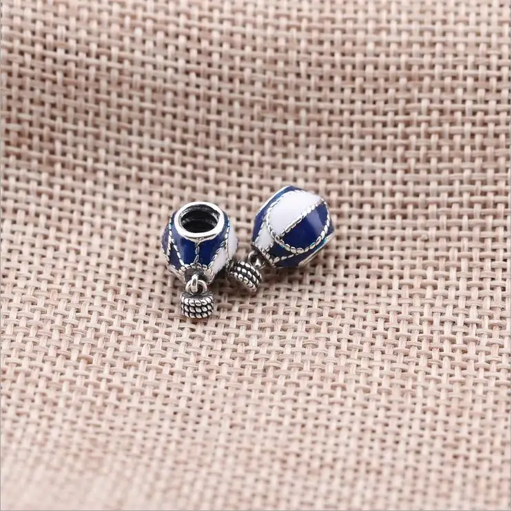 

100% 925 Sterling Silver With Enamel hot air balloon Beads DIY accessorie Fits pan Bracelets DIY berloque