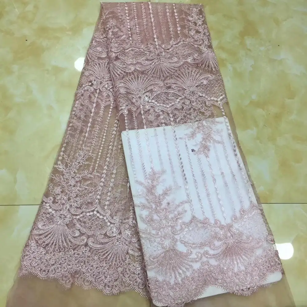 

Nigerian Lace Fabric High Quality Lace Embroidered Tulle Lace Fabric French Handmade Tulle Lace Fabric TS8622