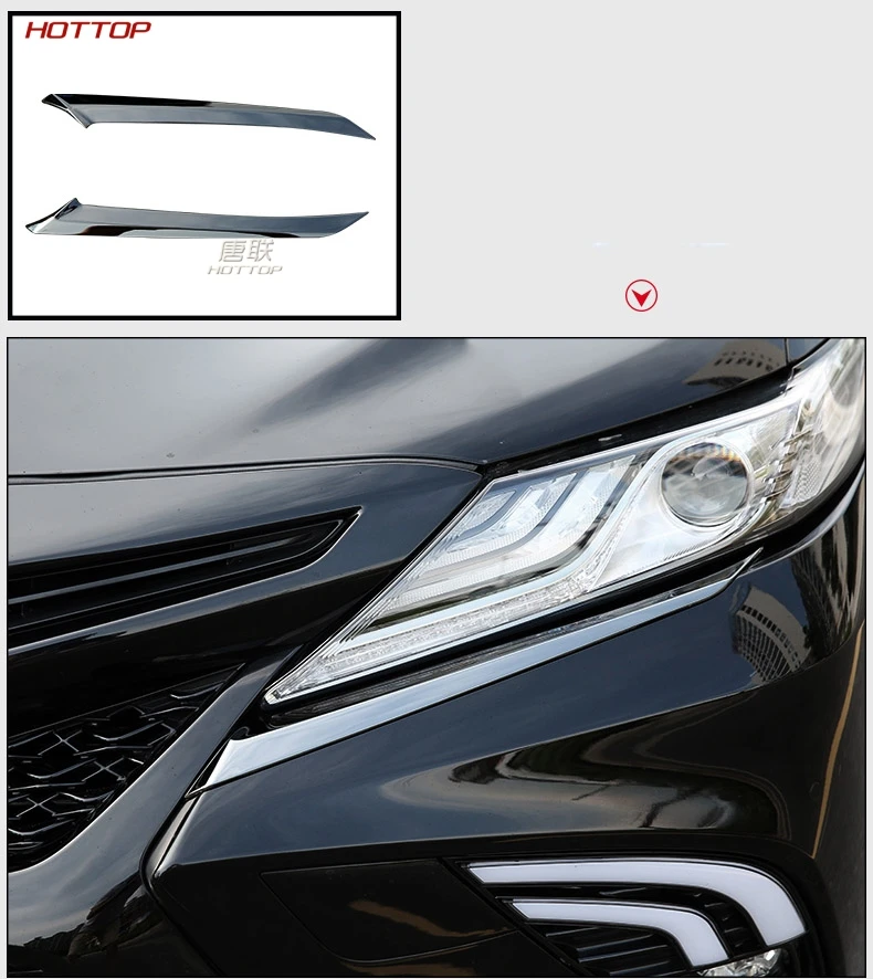 Автомобильные фары из нержавеющей стали, брови, веки для Toyota Camry, автомобильный Стайлинг, передняя фара, брови, накладка, аксессуары